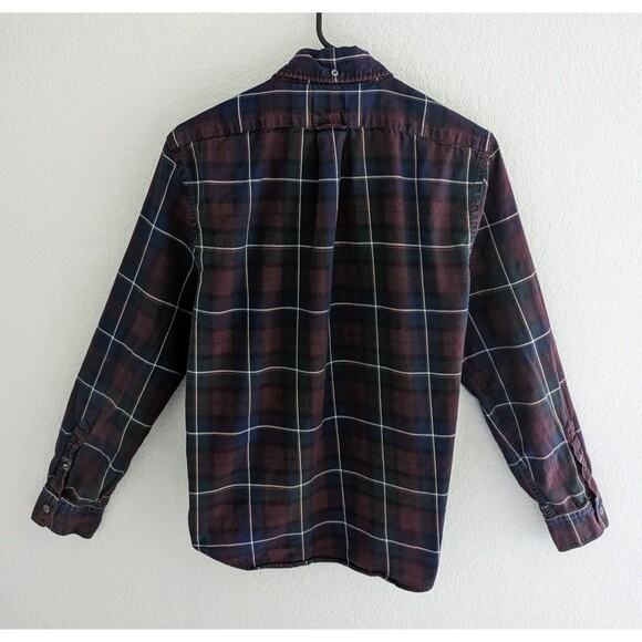 Todd Snyder X Albiate Button Down Shirt Mens Size Medium Maroon Plaid Windowpane - Picture 5 of 7
